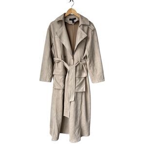 Forever 21 Oversized Faux Suede Duster Trench Coat